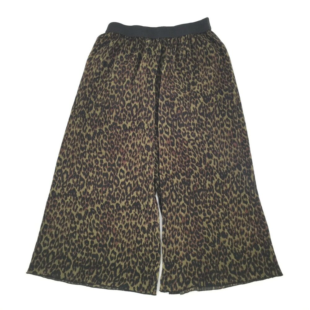 Bab Mackie Boutique Cheetah Print Gaucno Pants Small Elastic Waist Crinkle S